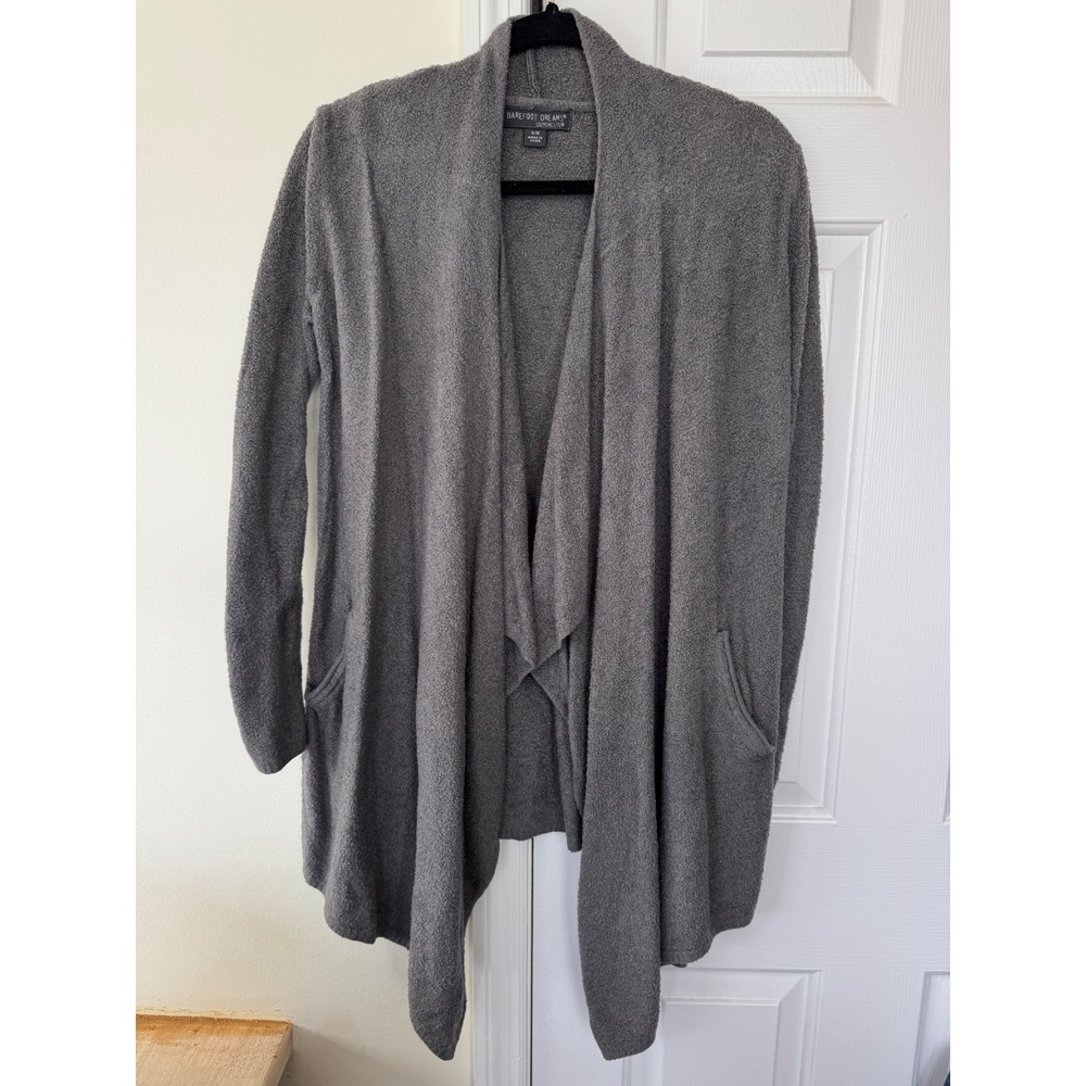 Barefoot‎ Dreams CozyChic Lite Cardigan Shawl Collar Grey Women's S/M